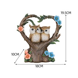 Tuzsocr Solar Owls Garden Figures, Weatherproof Owl Solar Light, Owls Garden Decoration, Owls Gifts Waterproof Animals Solar Lamps, Owl Garden Statues for Outdoor, Lawn, Patio, Windowsill (Style 1)