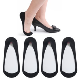 Soxbang Mujeres Calcetines Truly No Show Para Mujer, Para Tacones Planos, Antideslizantes, De Algodón, De Corte Ultrabajo, Con Forro () 10-11.5 4-Negro