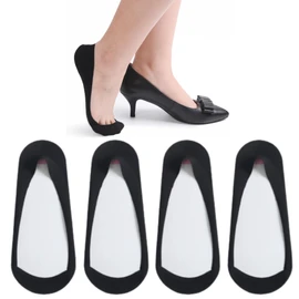 Soxbang Mujeres Calcetines Truly No Show Para Mujer, Para Tacones Planos, Antideslizantes, De Algodón, De Corte Ultrabajo, Con Forro () 10-11.5 4-Negro