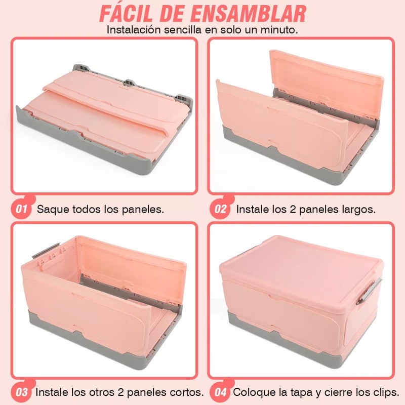 Trixter Caja Almacenamiento Plegable Plástico Organizador Hogar Tapa
