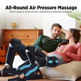 CCHYF 3-in-1 Leg Compression Massager With Heat for Circulation - 3 Modes, 3 Intensities, 2 Extenders, Adjustable Wraps - Great Gifts for Mom & Dad