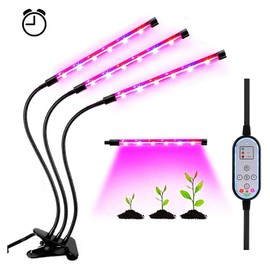 LED Grow Lights for Indoor Plants, Growing Lamp Fixture 15W 9 Red 6 Blue Lights with Desk Clip