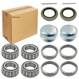 Menmseun L44643/L44610,1'' Axles Trailer Wheel Hub Bearings Kit,1.000" ID,1.980" OD, 0.580" Width,12192TB Seal,Dust Cover and Cotter Pin,[2-Sets]