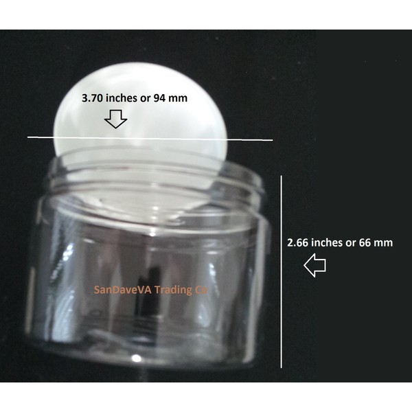 SanDaveVA Brand 12oz Plastic Jar Clear w/white smooth caps (6)