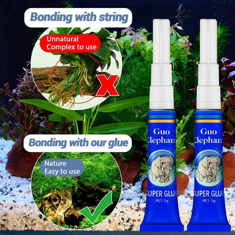 1DFAUL Aquarium Glue Fish Safety, 2Pcs Coral Reef Glue for