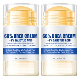 Urea Cream 60 Percent for Feet,Foot Cream for Cracked Heels and Dry Skin - Cracked Heel Repair Cream Plus 2% Salicylic Acid - Skin Care Hands & Feet - Foot Moisturiser - 2PCS