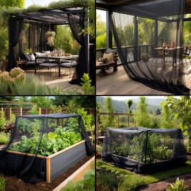 Black DIY Mosquito Net Fabric | 10x20 FT Netting 2 Pack | Insect Cover for Garden, Patio, Outdoor & Windows | Multiple Sizes in Black, White & Green | Raised Bed Screen Mesh Barrier