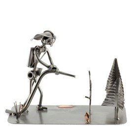 Steelman24 I Nuts and bolts sculpture Firefighter Forest Fire With Personal Engraving I Handmade ornaments I I Metal figurine