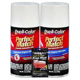 Dupli-Color Olympic White Exact-Match Automotive Paint for GM Vehicles - 8 oz, Bundles with Prep Wipe (3 Items)