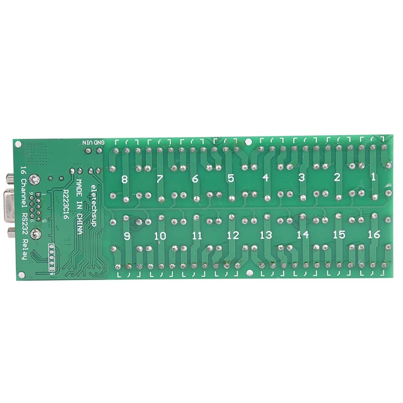 Jeanoko RS232 DB9 Female Interface 16-Channel Relay Board Serial Port