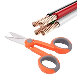 Oumefar Tijeras para Electricistas, Tijeras Acero Inoxidable Cortacables para Tijeras de Fibra Óptica, Cortador de Alambre Aislado, Cortadores de pesca con Mango de ABS