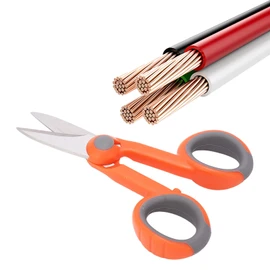 Oumefar Tijeras para Electricistas, Tijeras Acero Inoxidable Cortacables para Tijeras de Fibra Óptica, Cortador de Alambre Aislado, Cortadores de pesca con Mango de ABS