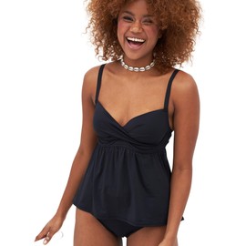 SugarShape Nice Lightly Padded Tankini Top, Black Swim