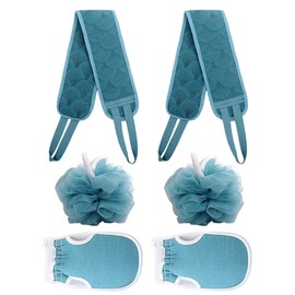 WANGCL Set of 2 Body Brush, Back Scrubber, 3 Pieces Exfoliating Shower Set, Shower Sponge, Bath Exfoliating Glove, Body Scrubber Exfoliating Shower Sponge for Men and Women