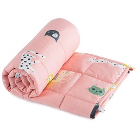 Sivio Weighted Blanket, Cotton Heavy Blanket with Glass Beads, 10 lbs 41x60 Inches Breathable and Soft Weighted Throw, Pink Cat
