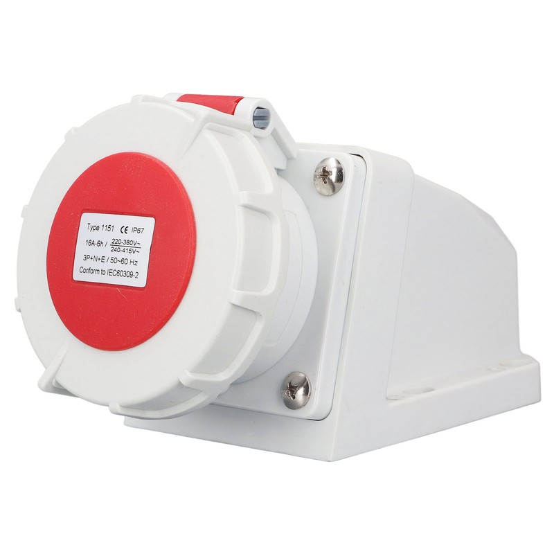 Industrial Connector Socket 16A 5 Pin 3P+N+E Surface Mount IP67