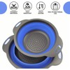 Blue Round Silicone Collapsible Colander – Silicone Round Kitchen Strainers