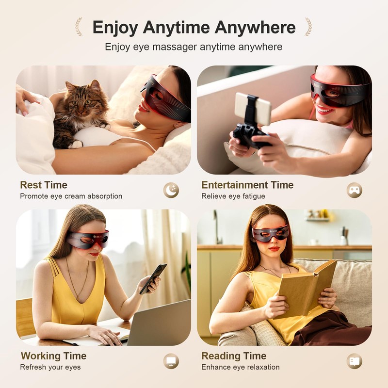 Pedete Red Light Therapy for Eyes, 3 Modes Under-Eye Red