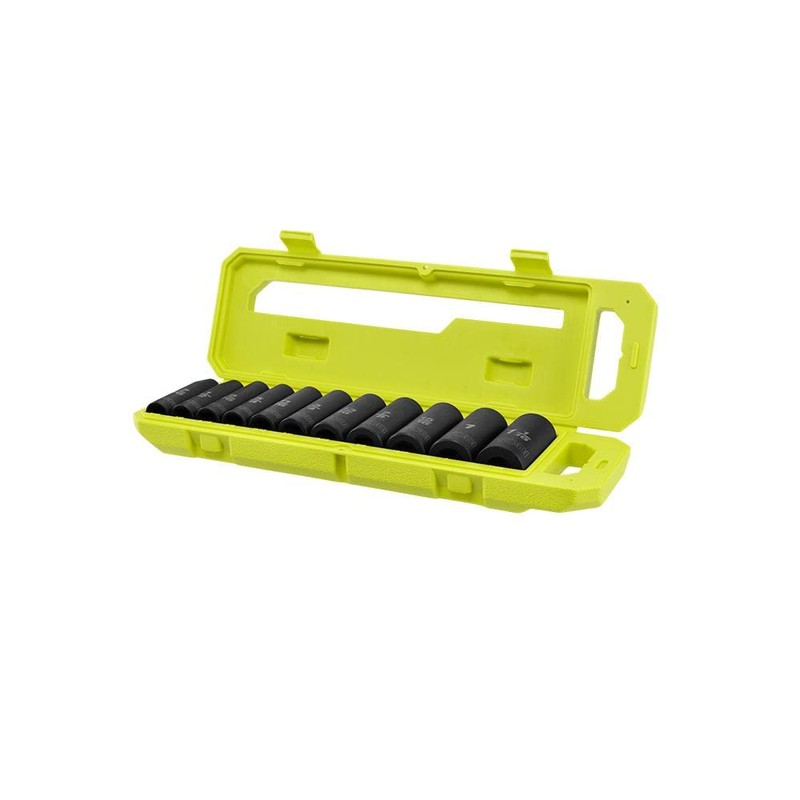 RYOBI 11 PC. 1/2" Drive Metric Deep Impact Socket Set