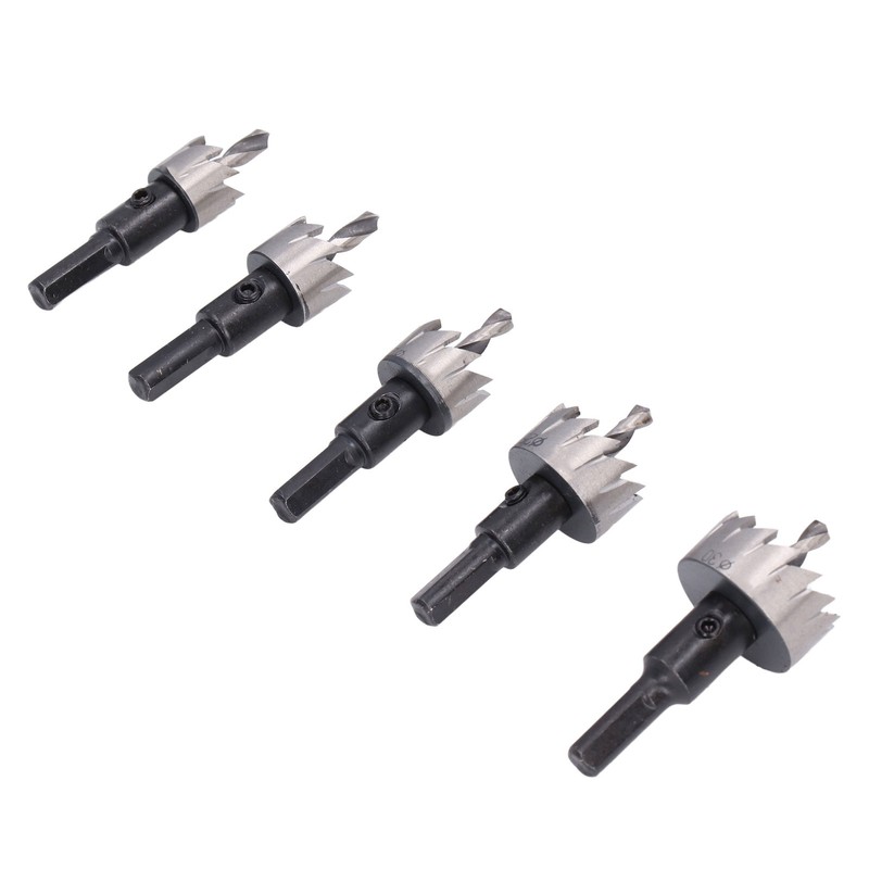 5Pcs Metal Hole Saw 16‑30mm High Speed Steel Wear Resistant