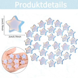 XIANNVXI Set of 20 Star Crystals Opal Stone Natural Gemstones Crystal Stone Polished Stars Stones Lucky Stones Reiki Healing Crystals