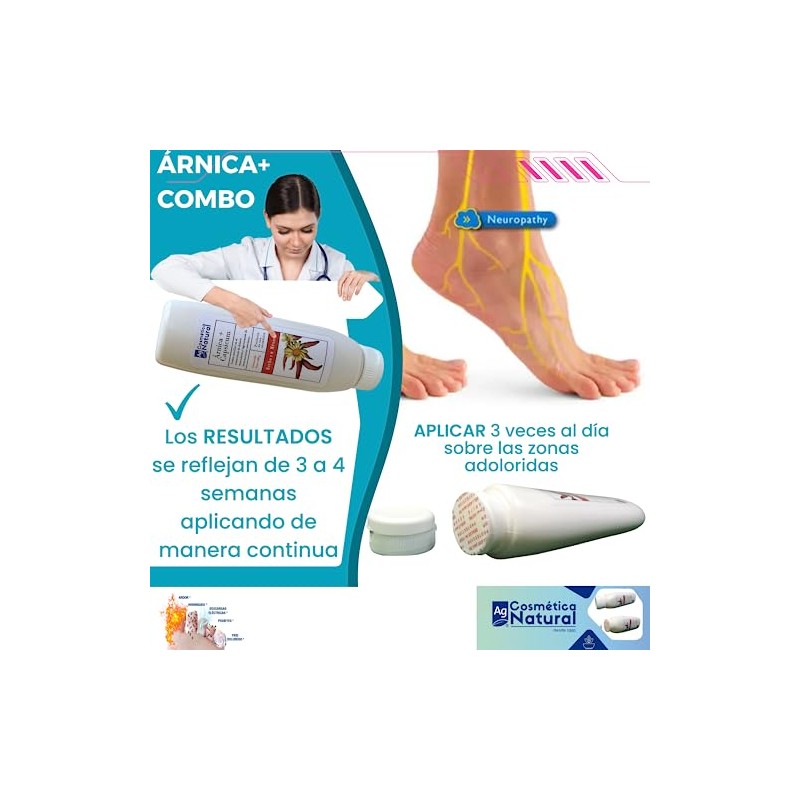 Combo Piezas Crema Árnica Capsaicina Neuropatía Diabética Capsicum Fórmula Avanzada