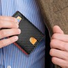 BOMPOW Carbon Fiber 14-Slot Men's Slim Wallet Bifold Card Holder