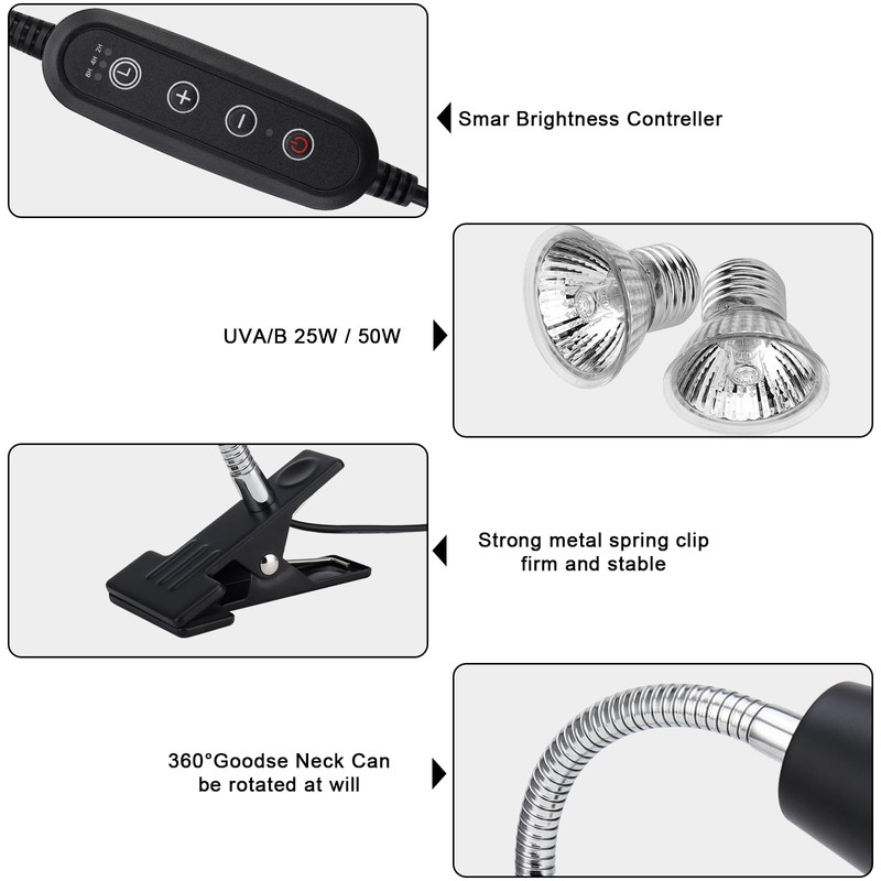 Reptile Heat Lamps, UVA/UVB Turtle Heat Lamp,Turtle Aquarium Light Bulbs,
