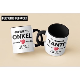 Trendation - You Will Be Uncle and Aunt 2022 Gift Pregnancy Announcement Baby Surprise You Will Be Aunt and Uncle Cups Set (Black)