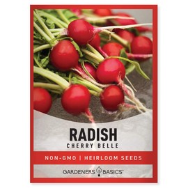 Gardeners Basics Radish Seeds for Planting - Cherry Belle Variety Heirloom, Non-GMO Vegetable Seed - 2 Grams of Seeds Great for Outdoor Spring, Winter and Fall Gardening