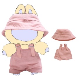 Clothes for labuu, 2-Piece 17cm Clothes & Hat Set for labuu, Exquisite Accessories for labuu, Doll Accessories Only Clothes (No Doll) (Pink)