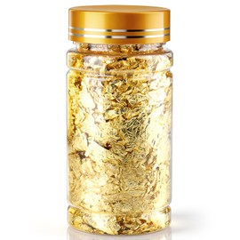 Catephe Gold Leaf Flakes, 10G (NW) Non-Edible Decorating Flakes, Imitation Foil Paper Leaf for Arts, Painting Gilding, Interior Decoration (Gold)