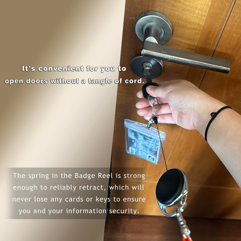 Retractable Badge Reel with Claw Clasp and Clip for Id