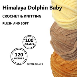 Himalaya Dolphin Baby Knitting and Crochet Yarn 100g Ball, Plush Amigurumi Yarn (Pastel Yellow 80302)