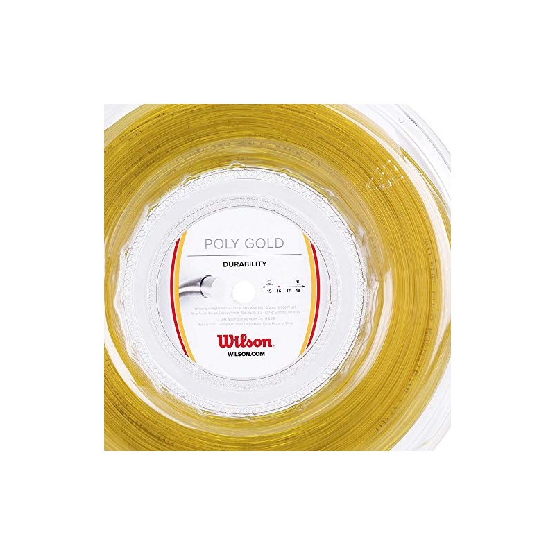 Wilson Poly Gold Tennis String, Polyester, 16, Diameter: 1.3 mm,