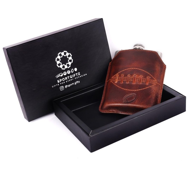 SPORTGIFTZ - Buffalo Leather Hip Flask | 8oz Capacity |
