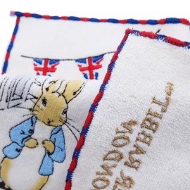 Marushin 5605007600 Mini Towel, Peter Rabbit 9.8 x 9.8 inches (25 x 25 cm), Cityscape, Full Embroidery