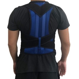 ZFF Back Posture Corrector for Men Women Brace Clavicle Support Slouching and Hunching Adjustable Teenager Straight Back Breathable (Color : Blue, Size : 4XL)