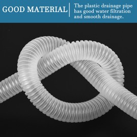 QUARKZMAN 0.73 Inch Plastic Drain Hose Pipe x 1 Piece Plastic Flexible Extendable Water Pipe for Air Conditioners [White]