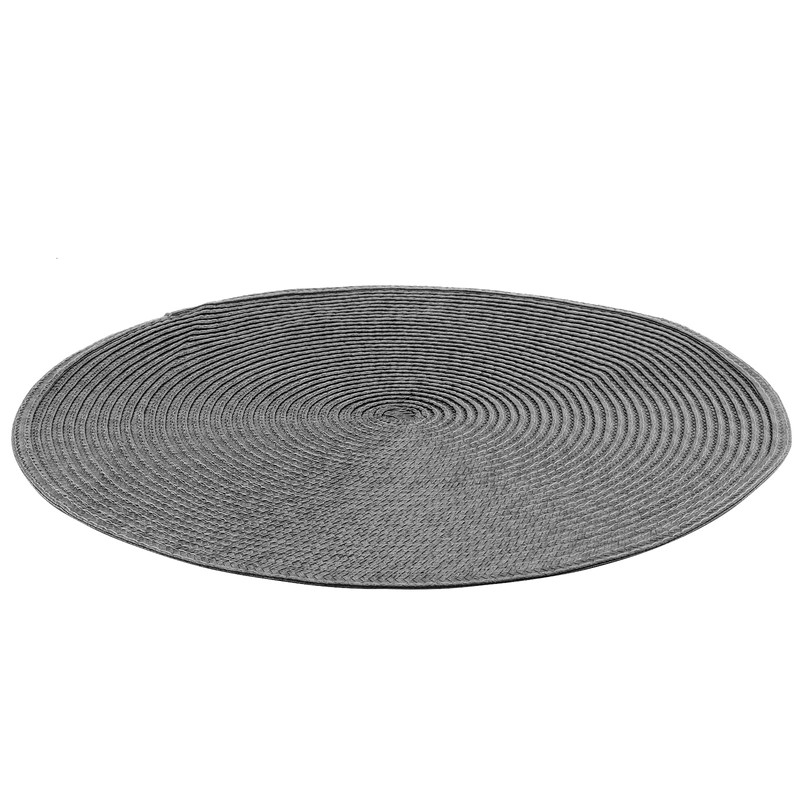 UNGFEI 10 PCS Dark Grey Round Table Placemats, 38cm Woven