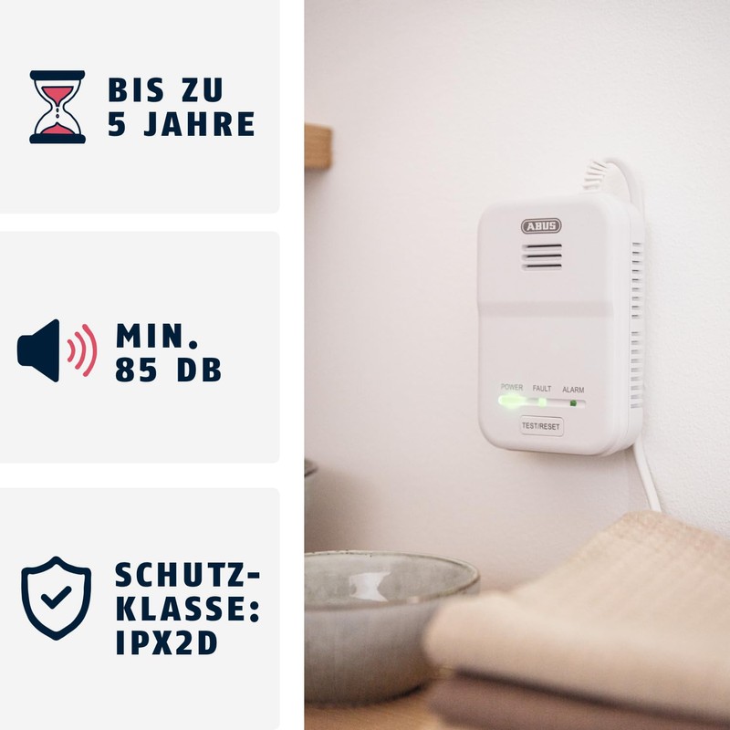ABUS gas detector GWM100ME for gas heaters - natural gas
