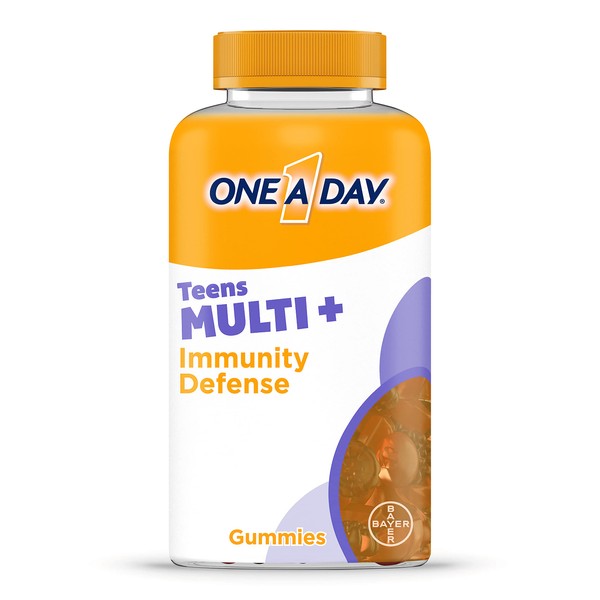 ONE A DAY Teen Multi+ Immunity Defense, Multivitamin + Boost of Immunity Support with Vitamins A, C, D, E, Selenium & Zinc, 120 Count