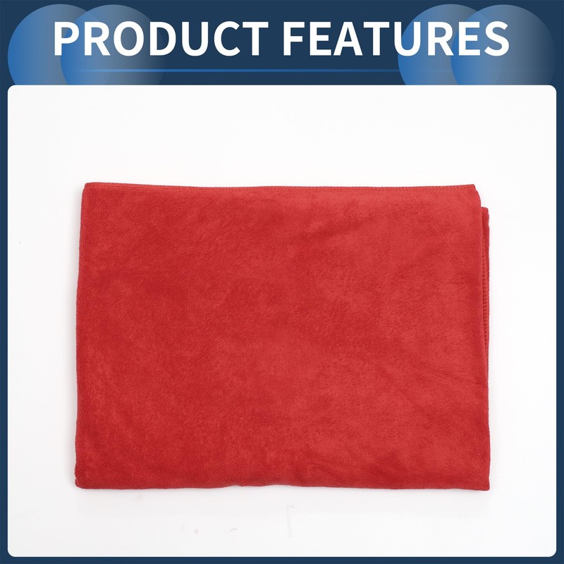 INFINAUTO Cleaning Cloths Towel,Car Drying Plush Cloth Absorbent Microfiber Red,1pcs