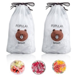 Gtwinsone Pack of 200 Food Storage Bags, Elastic Covers for Food, Reusable, Waterproof, Disposable Shower Cap, Sealing Bags, Food Cover