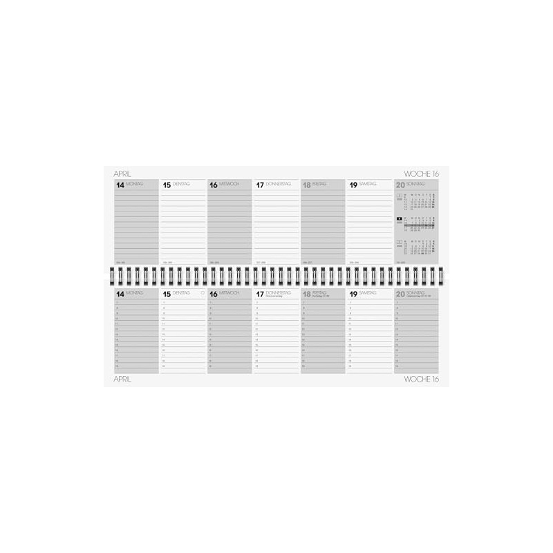 BRUNNEN Querterminbuch Mod. 774 2026 | 326×102 mm, Karton, sortiert