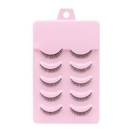 5Pcs False Eyelashes Short Fake Mink Lashes Enlarge Eyes Natural Perfect Fitting Artificial Fiber Extensions Eye Lashes Fake Lashes,False Eyelashes and Adhesives, Women's Make Up Tools(8mm)