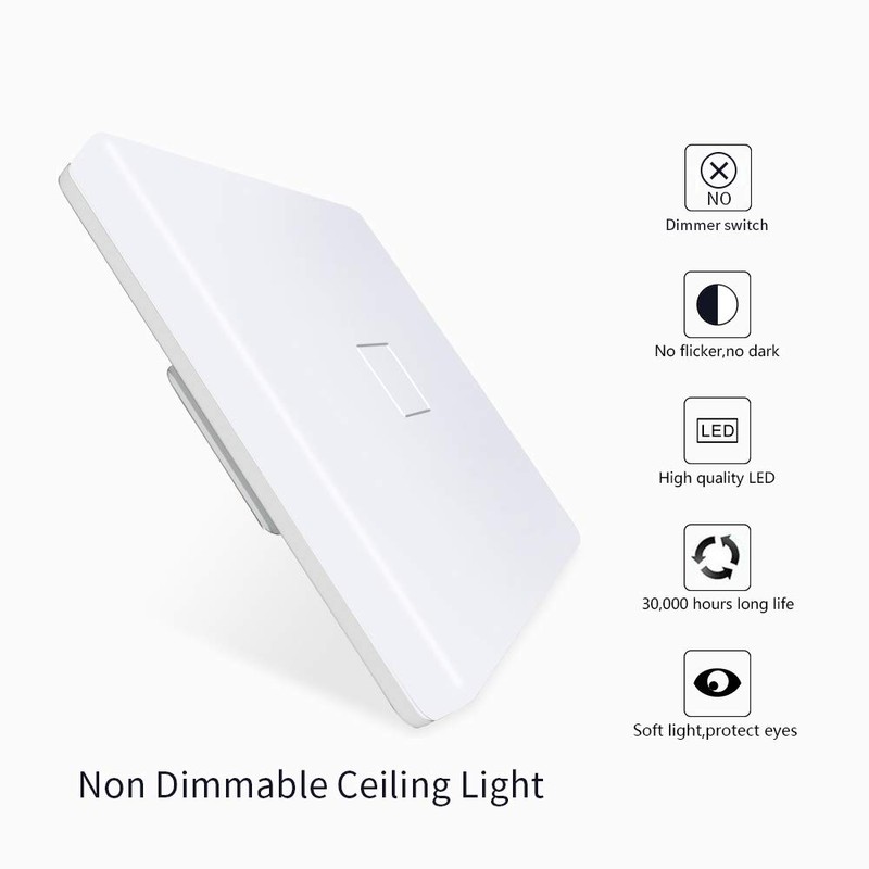 Airand 5000K LED Ceiling Light Flush Mount 24W 12.6in Square