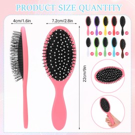 Suclain 80 Pieces Hair Brushes for Women Travel Detangling Brush Soft Bristles with Cushion Base Drying Detangler Small Hair Brushes for Women, 10 Colors