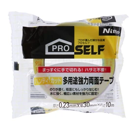 Nitoms J1330 Handy Cut Multi-Purpose Strong Double Sided Tape, 1.2 inches (30 mm) x 32.8 ft (10 m), Clear