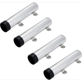 Amarine Made 4Pcs Boat Fishing Rod Holder Stainless Steel Fishing Pole Holder w Weld Brackets